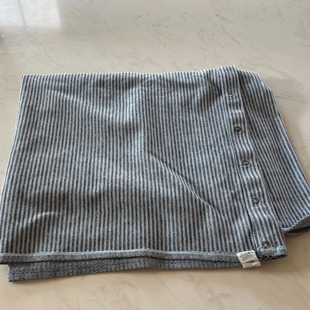 Lululemon Athletics Blue Stripe Button Adjustable Scarf Wrap